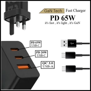 Dadu GaN 65W PD Dual Type-C USB QC 3.0 Super Fast Charging Plug Adaptor